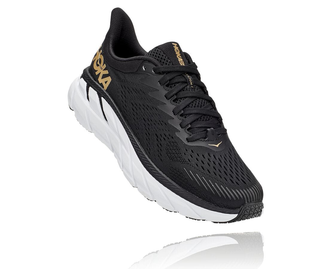 Hoka One One Clifton 7 Női Gyalogló Cipő Fekete [AXLJH-6321]